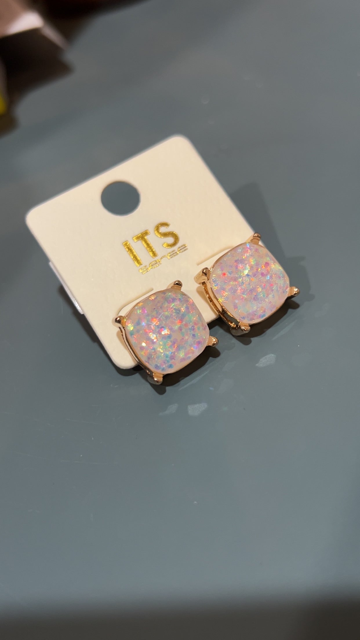 Iridescent Stud Earrings