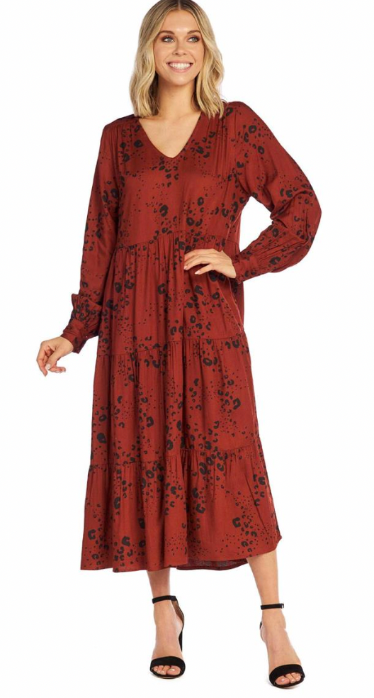 Rust Petal Tiered Maxi