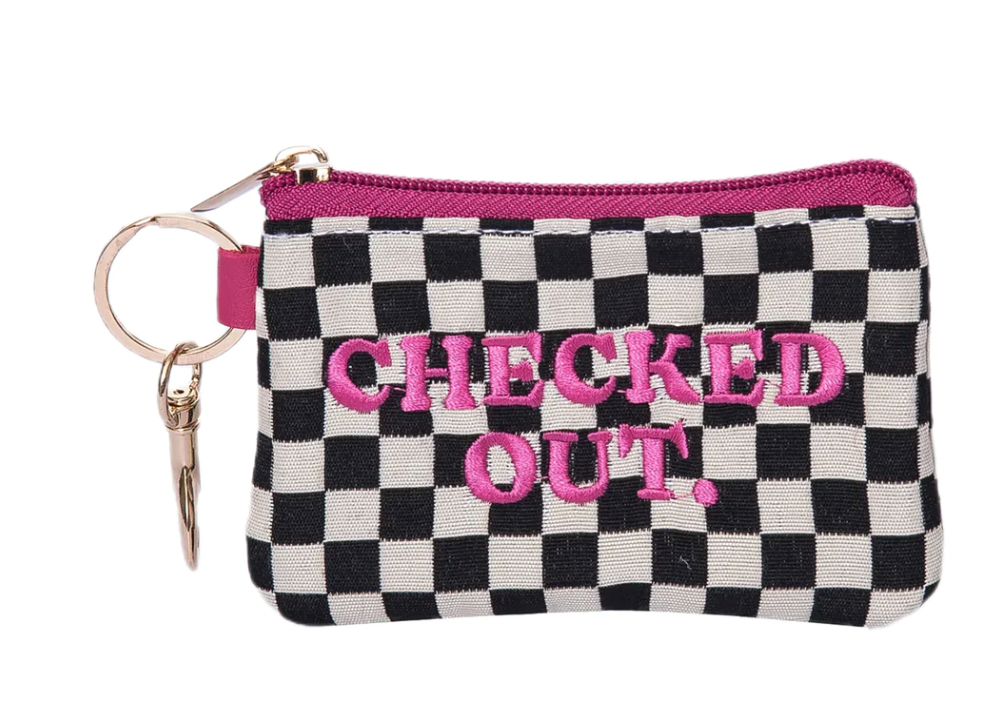 CHECKED OUT CHECKERED ZIP WALLET