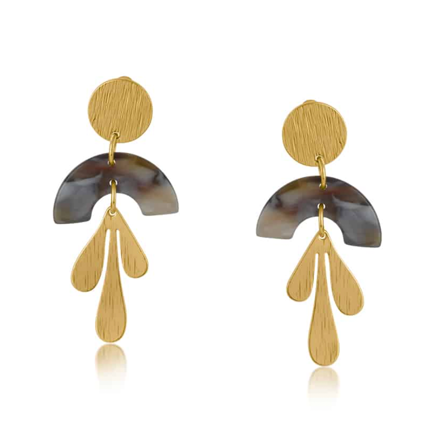 Hortense Metal And Resin Floral Stud Earrings