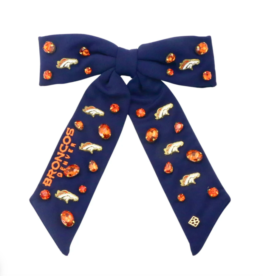 Denver Broncos Navy Bow Barrette