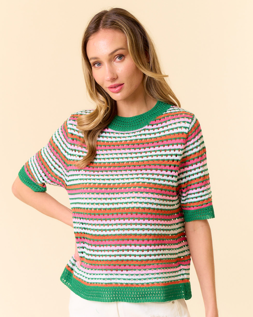 Arianas striped sweater top