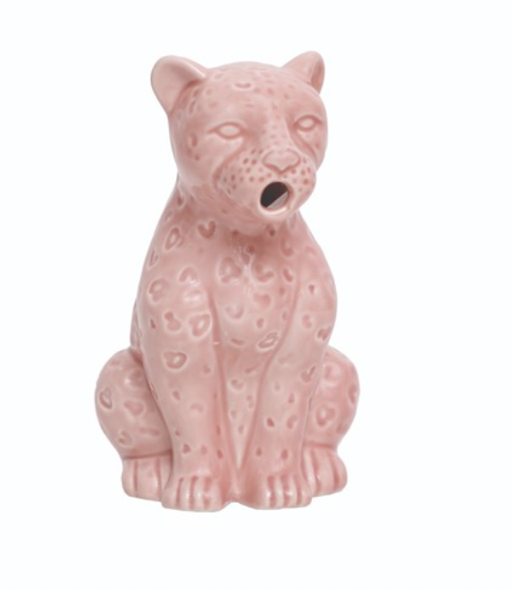 6-7/8"H Stoneware Leopard