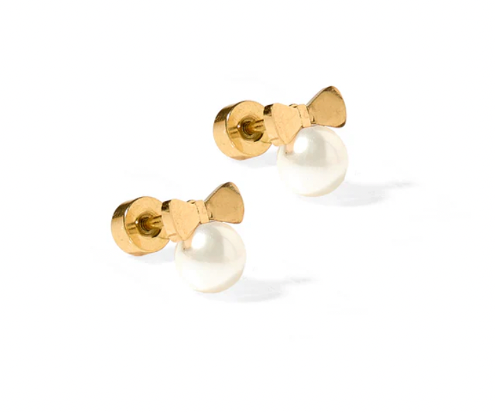 Screwback Stud Earrings - Heidi Pearl Bow