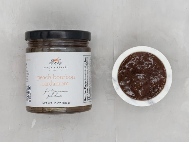 10 oz. Peach Bourbon Cardamom Fruit Preserves for Cheese