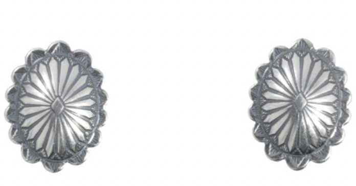 Sterling Petite Navajo Traditional Concho Earrings 0107