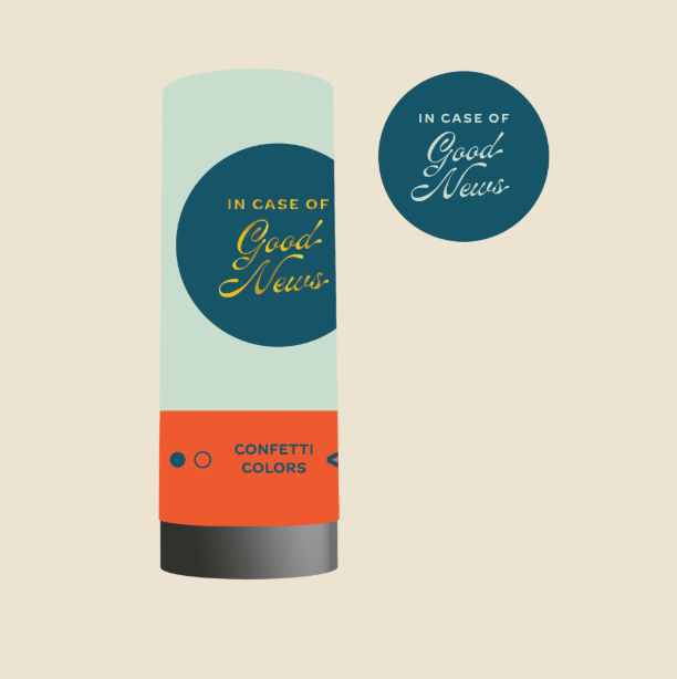 In Case of Good News Confetti Popper- Blue/Red