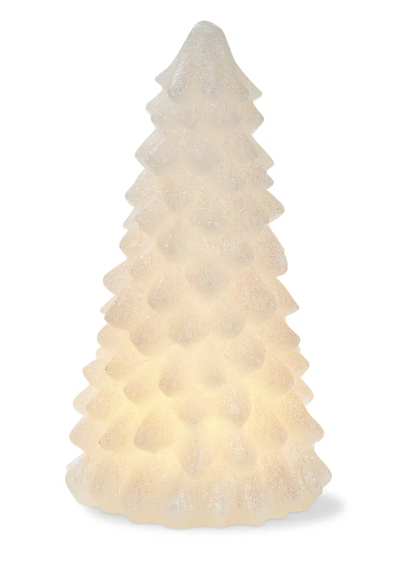 Snowy Pine Tree Led Candle Large