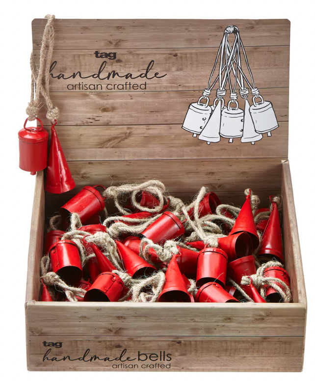 Mini Sleigh Hanging Bell Assortment Red