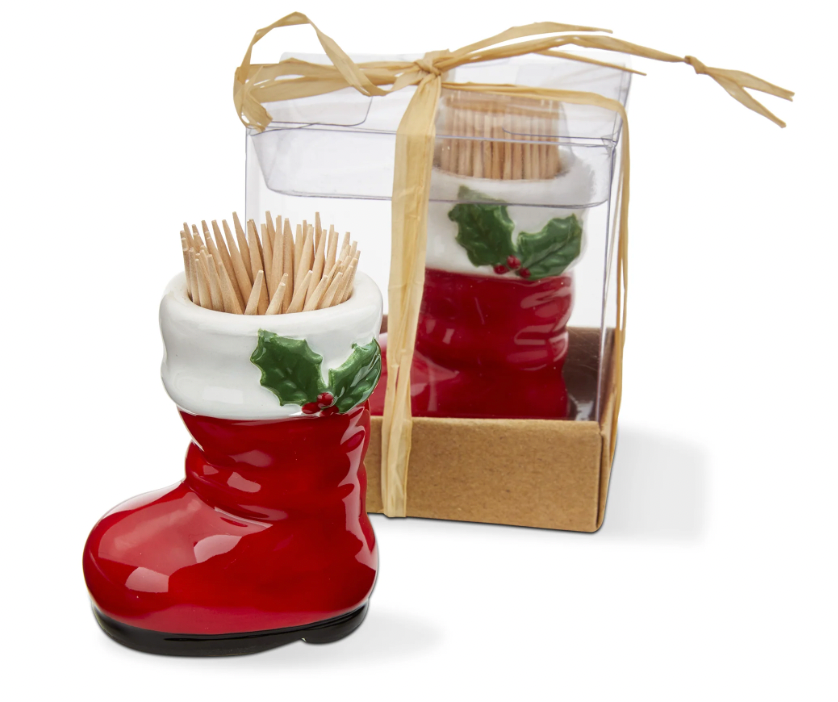 Santa Boot Toothpick Holder Set