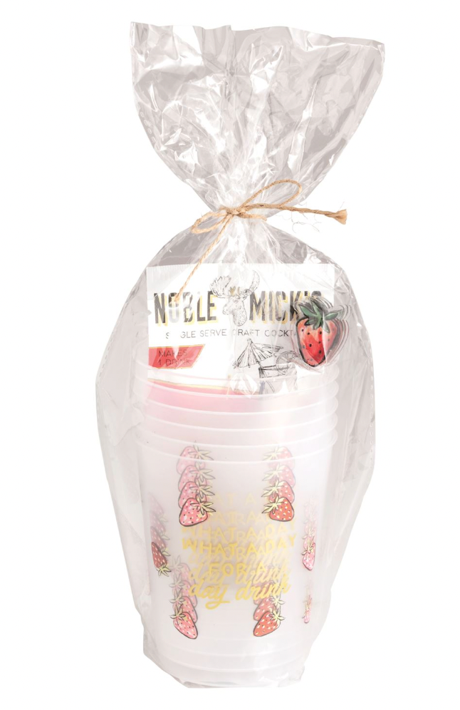 Strawberry Cocktail Mix & Cups Set