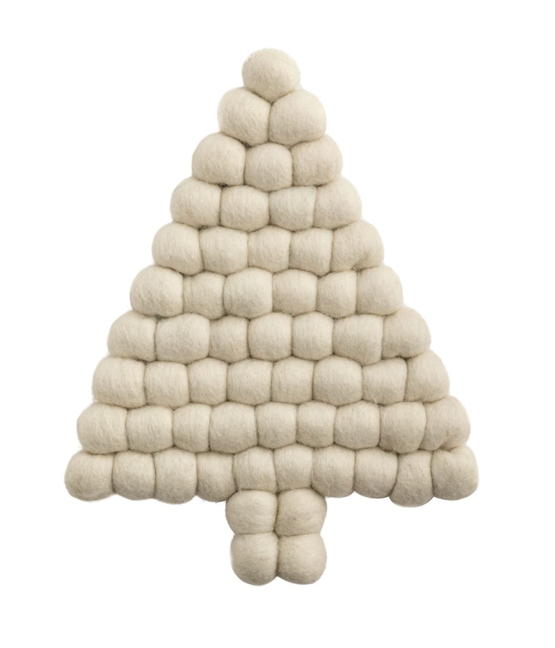 WHITE TREE FELTED POM TRIVET