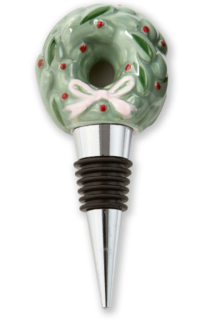 Very Merry Wreath Bottle Stopper