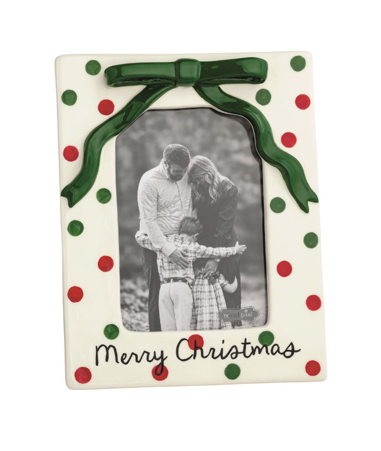 Polka Dot Christmas Bow Frame