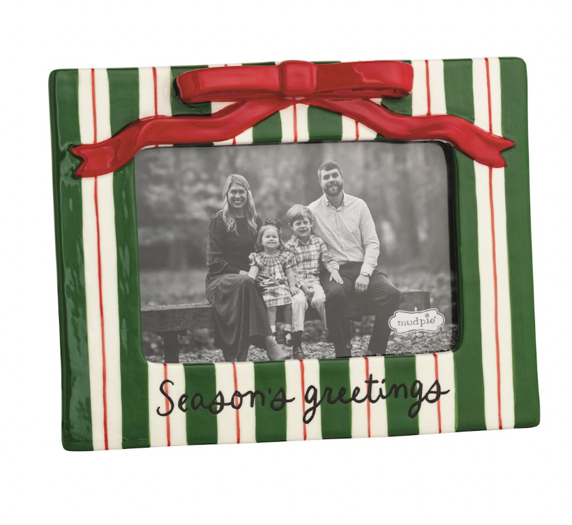 Stripe Christmas Bow Frame