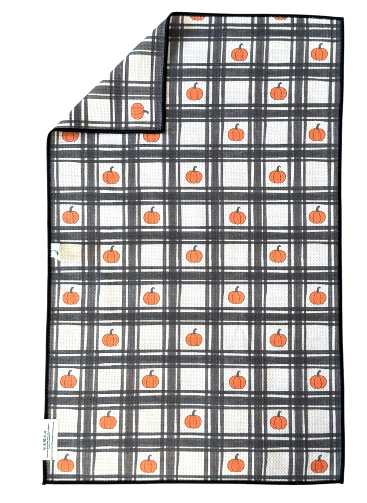 Grid of Gourds: Double-Sided Hand Towel