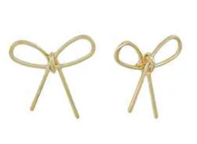 Open Gold Bow and Bow and Stud Earrings