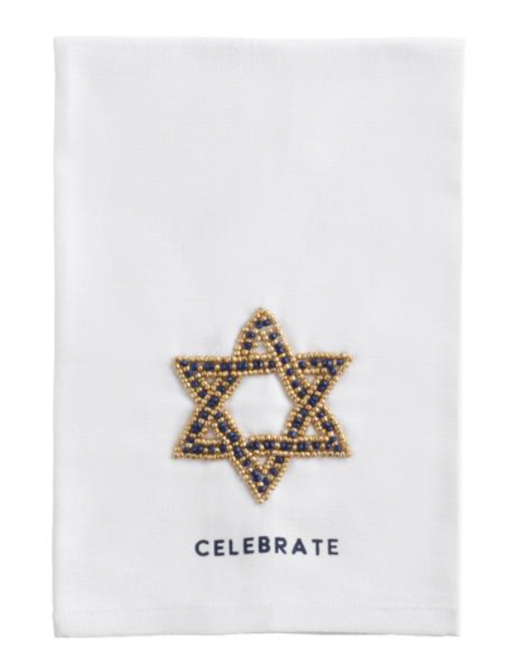 Star Beaded Hanukkah Towel