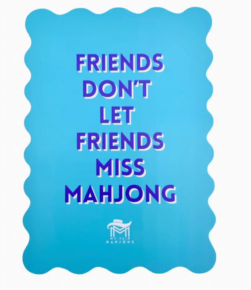 Mahjong Shuffle Card | Scalloped Edges & Bright Colors | Sized To Store with Mahjong League Cards