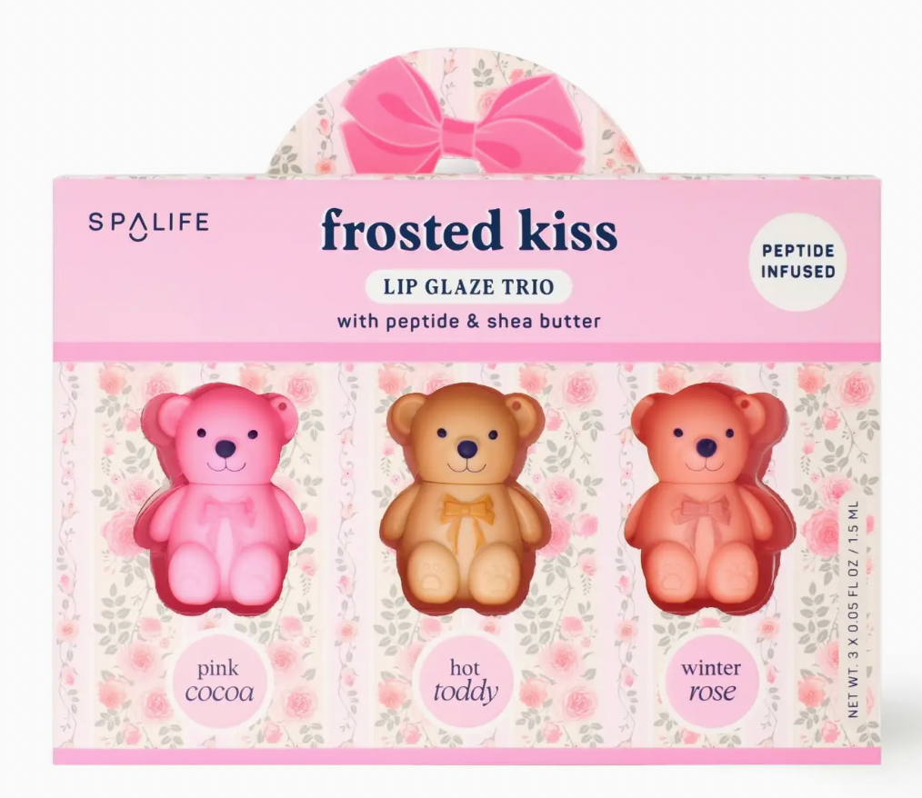 Christmas Holiday Frosted Kiss Lip Glaze Trio Gift Set