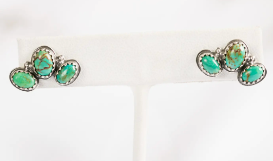 505: Turquoise Arch Stud Earrings 925