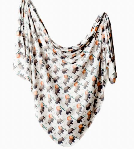Knit Swaddle Blanket - Bison