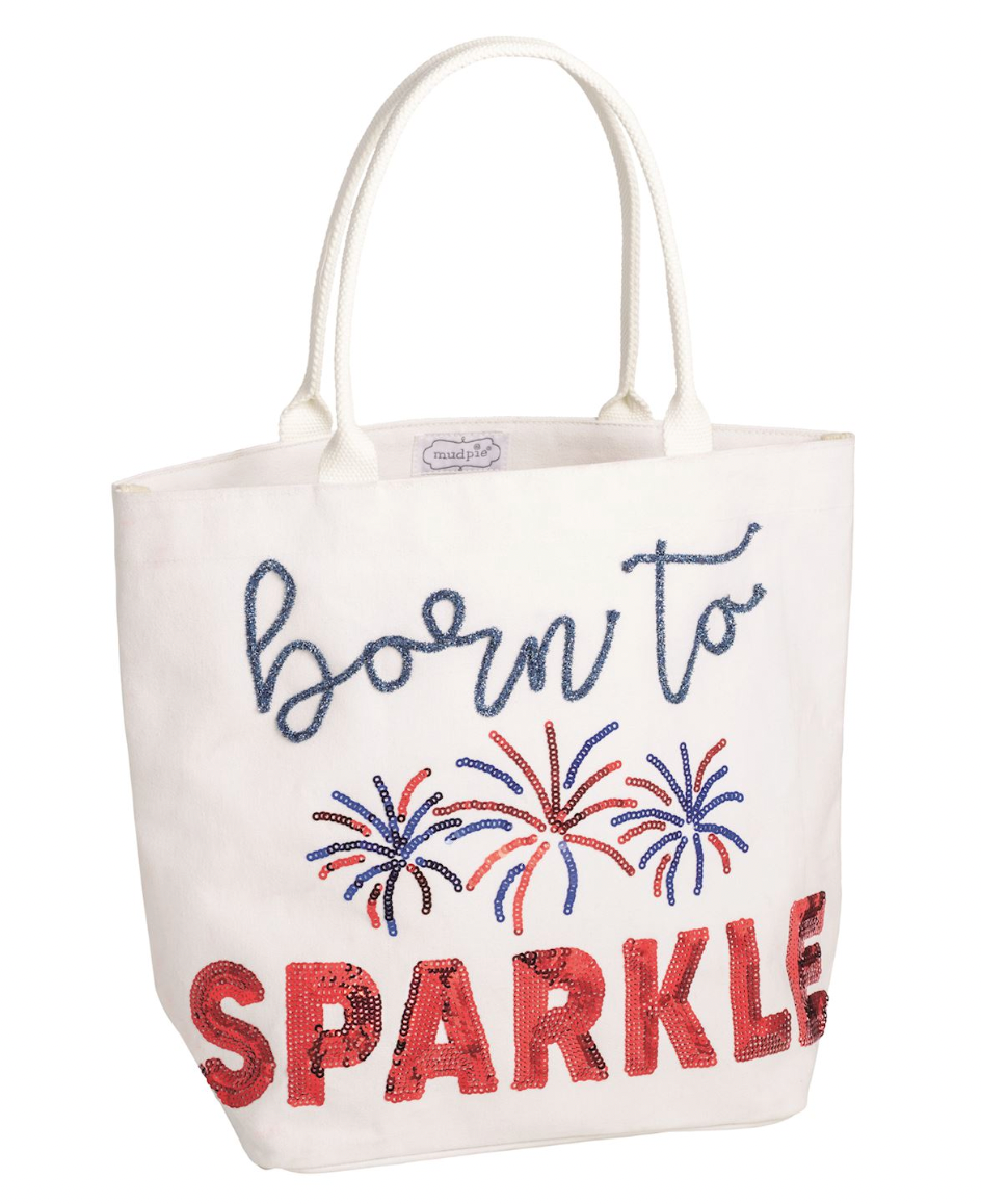 White Americana Sparkle Tote