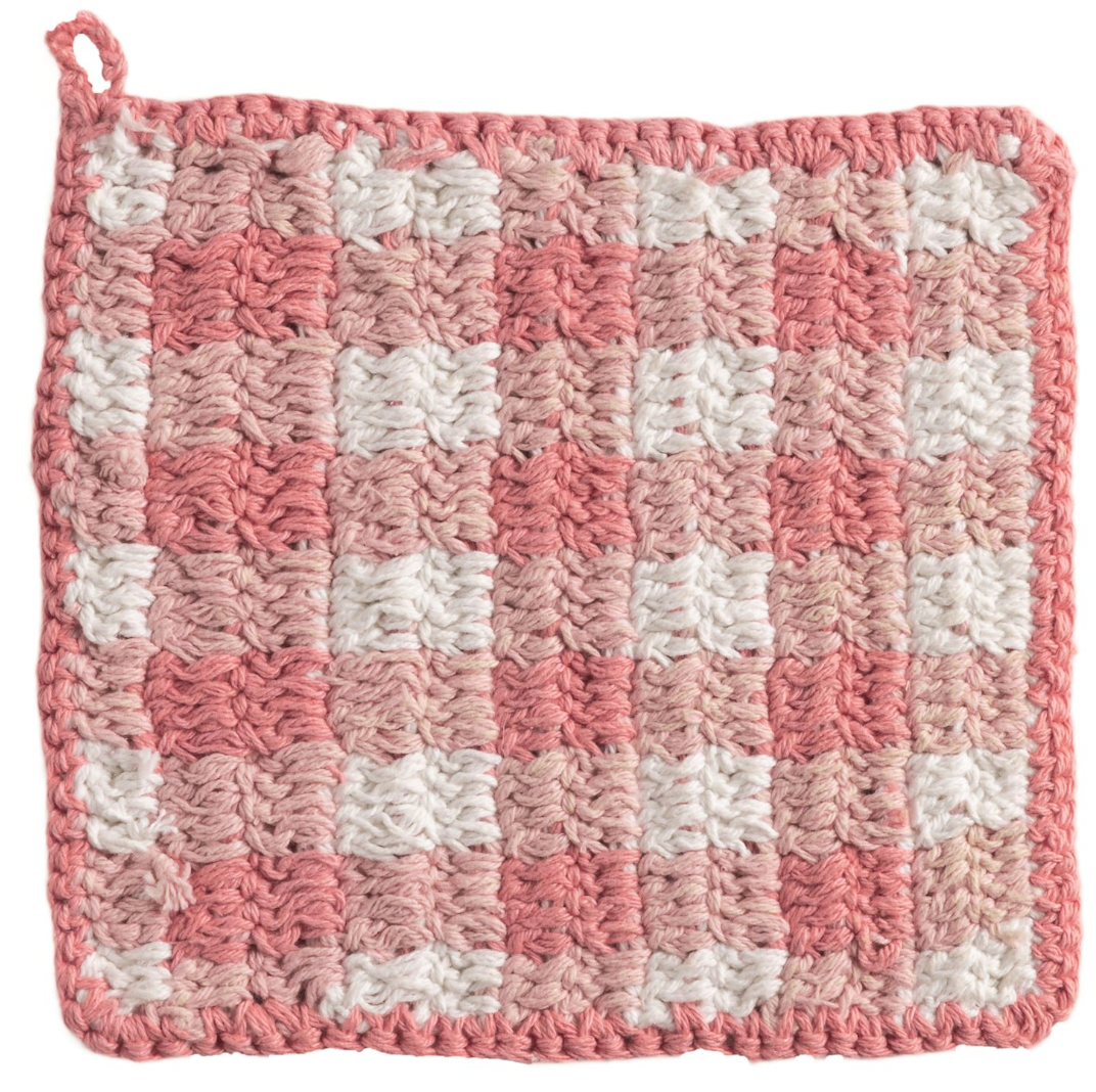 Pink Check Pot Holder