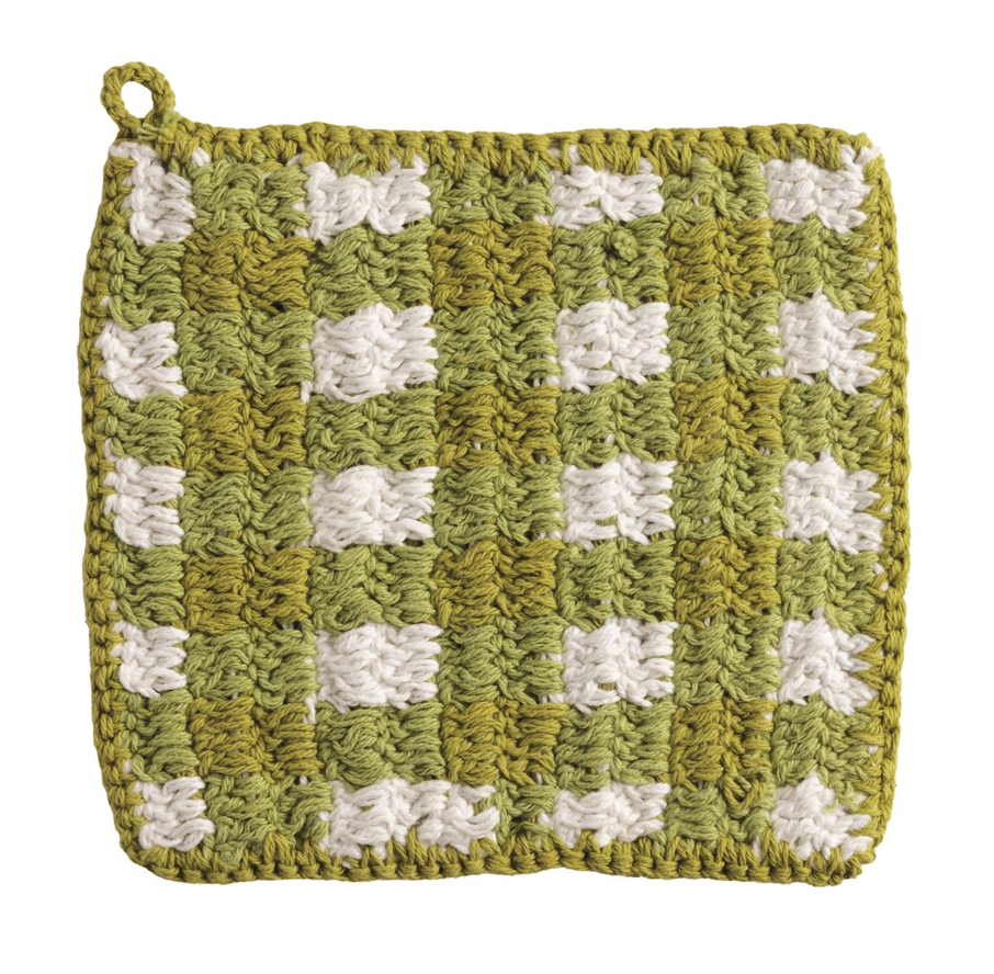 Green Check Pot Holder