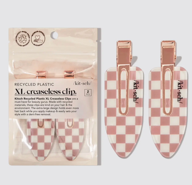 Recycled Plastic Xl Creaseless Clips 2pc Set -Terracotta