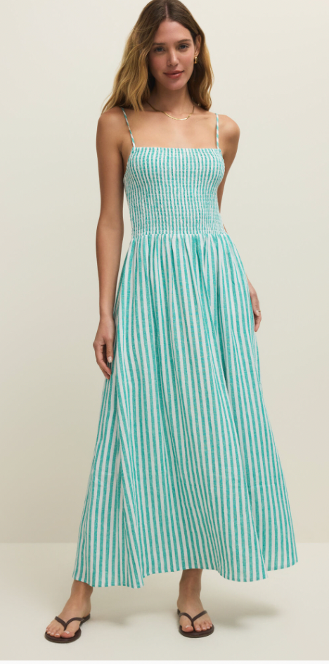 BAYSIDE STRIPED MIDI DRESS