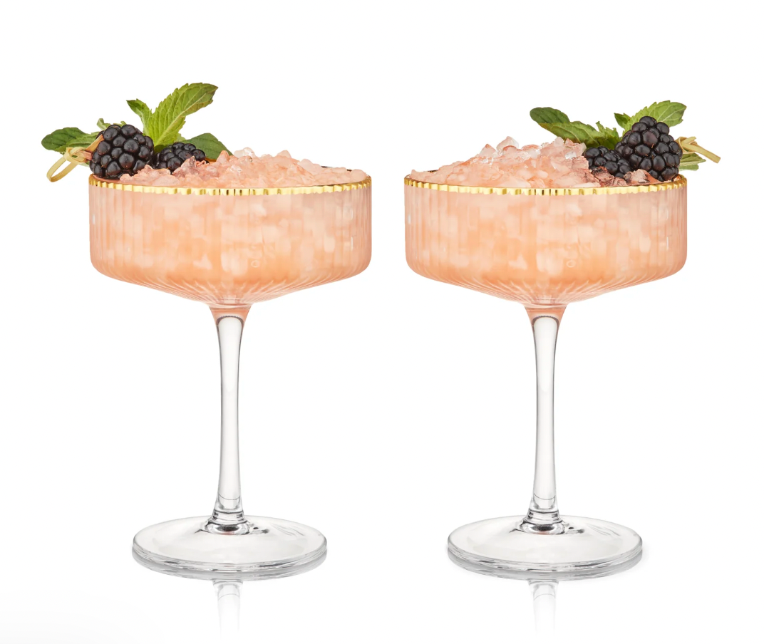 Meridian Crystal Coupe Glasses Set of 2