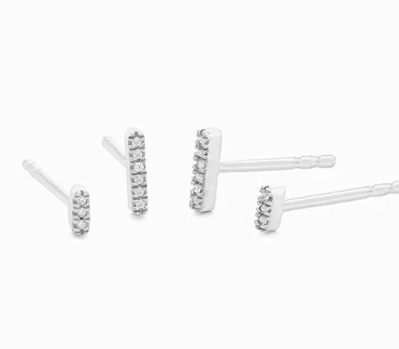 Waterproof Double Bar Stud Earrings