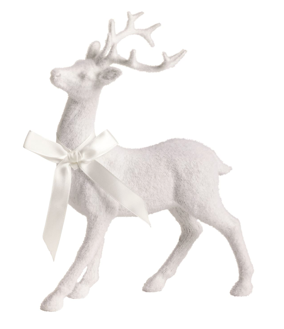 Large White Flocked Reindeer