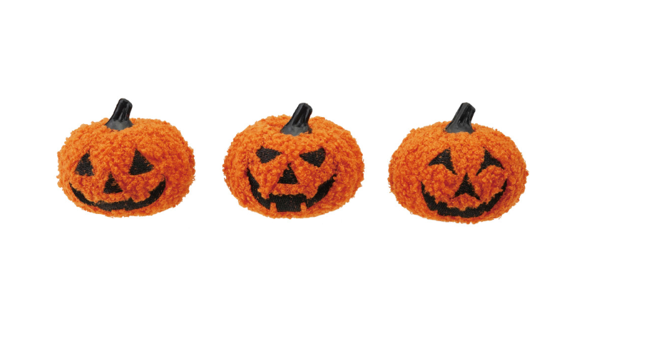 Foam & Fabric Boucle Jack-O-Lantern, Orange Color & Black