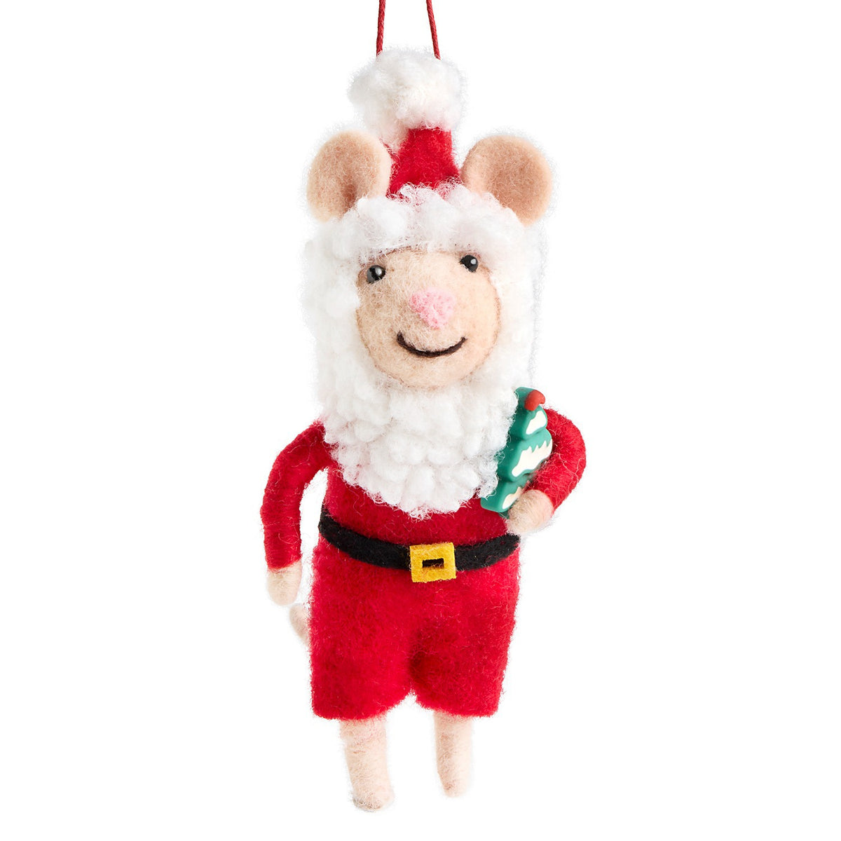 Santa Mouse Ornament - 5in
