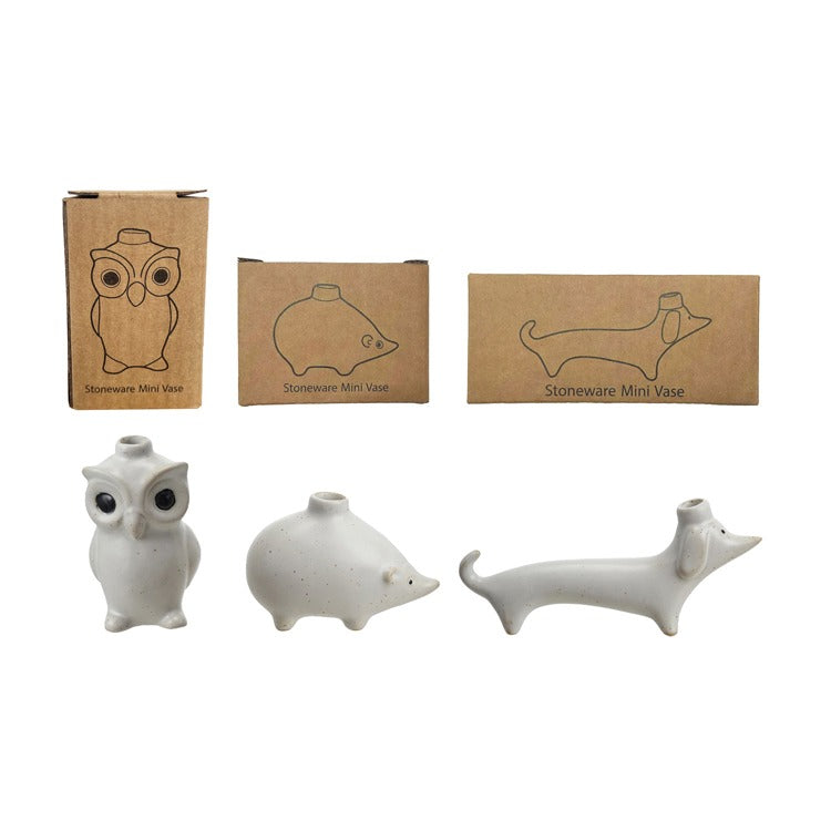 2"L W Stoneware Mini Vase