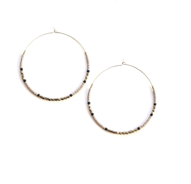 Earrings, Beaded hoops