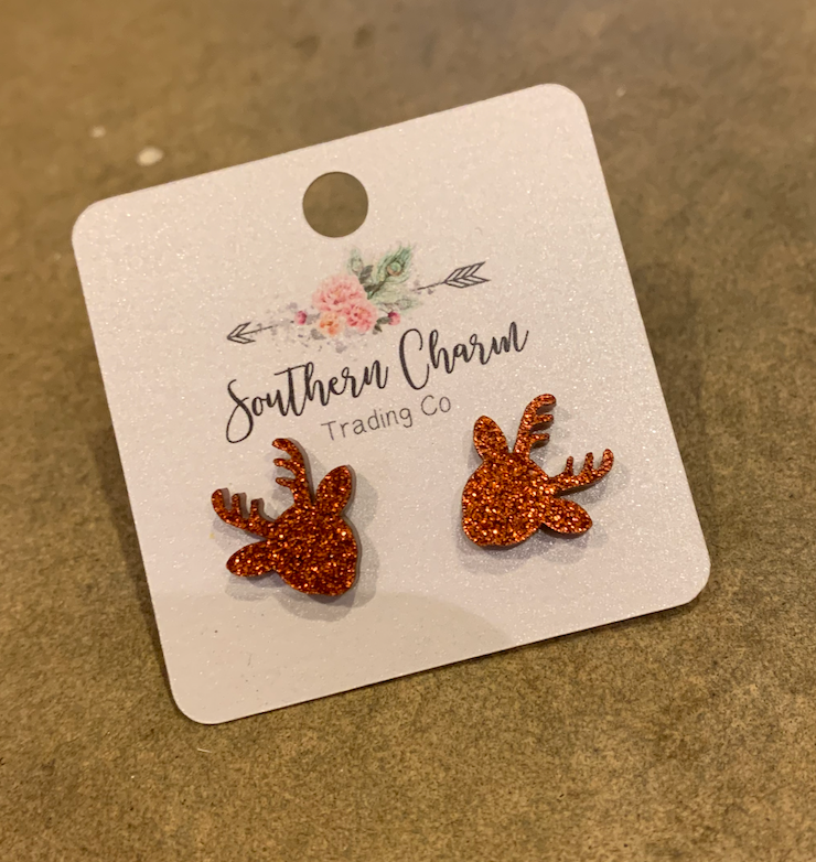 Reindeer Glitter Earrings