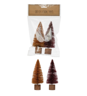 Sisal Bottle Brush Trees in Bag, Set of 2
