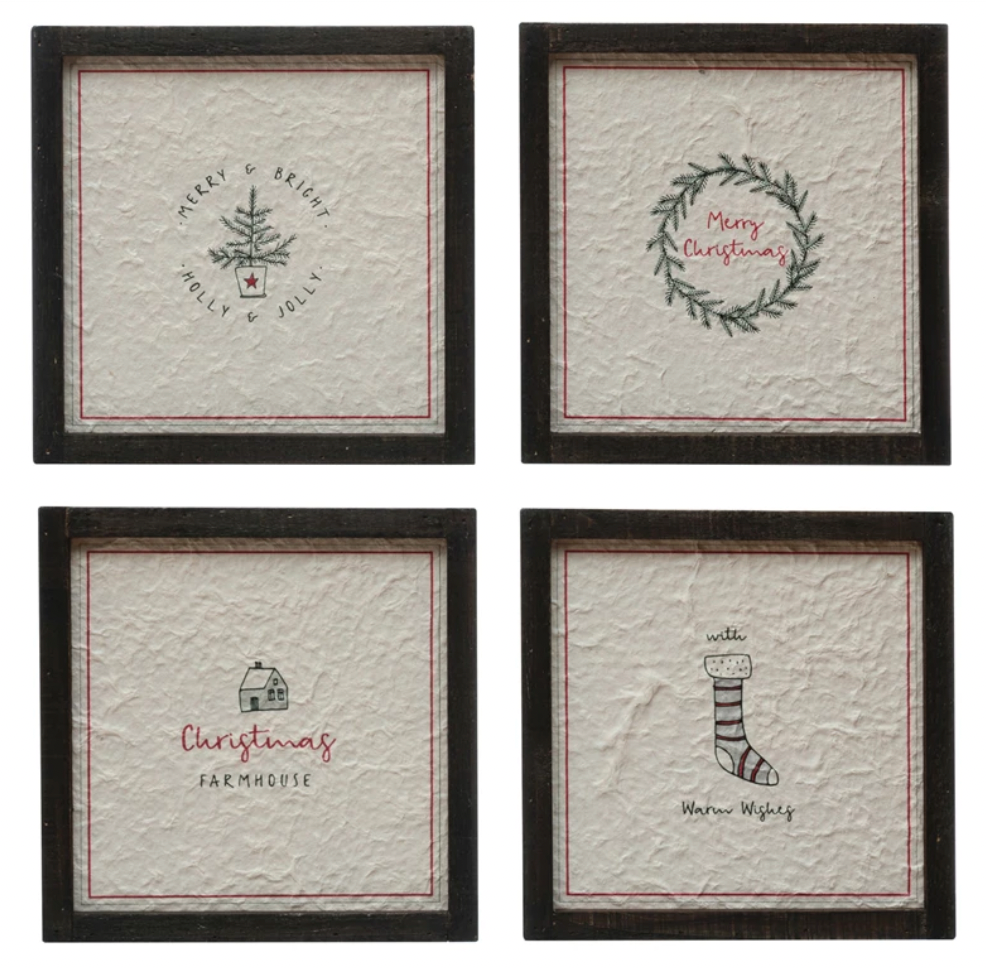 Framed Recycled Paper Wall Decor, 4 Styles19