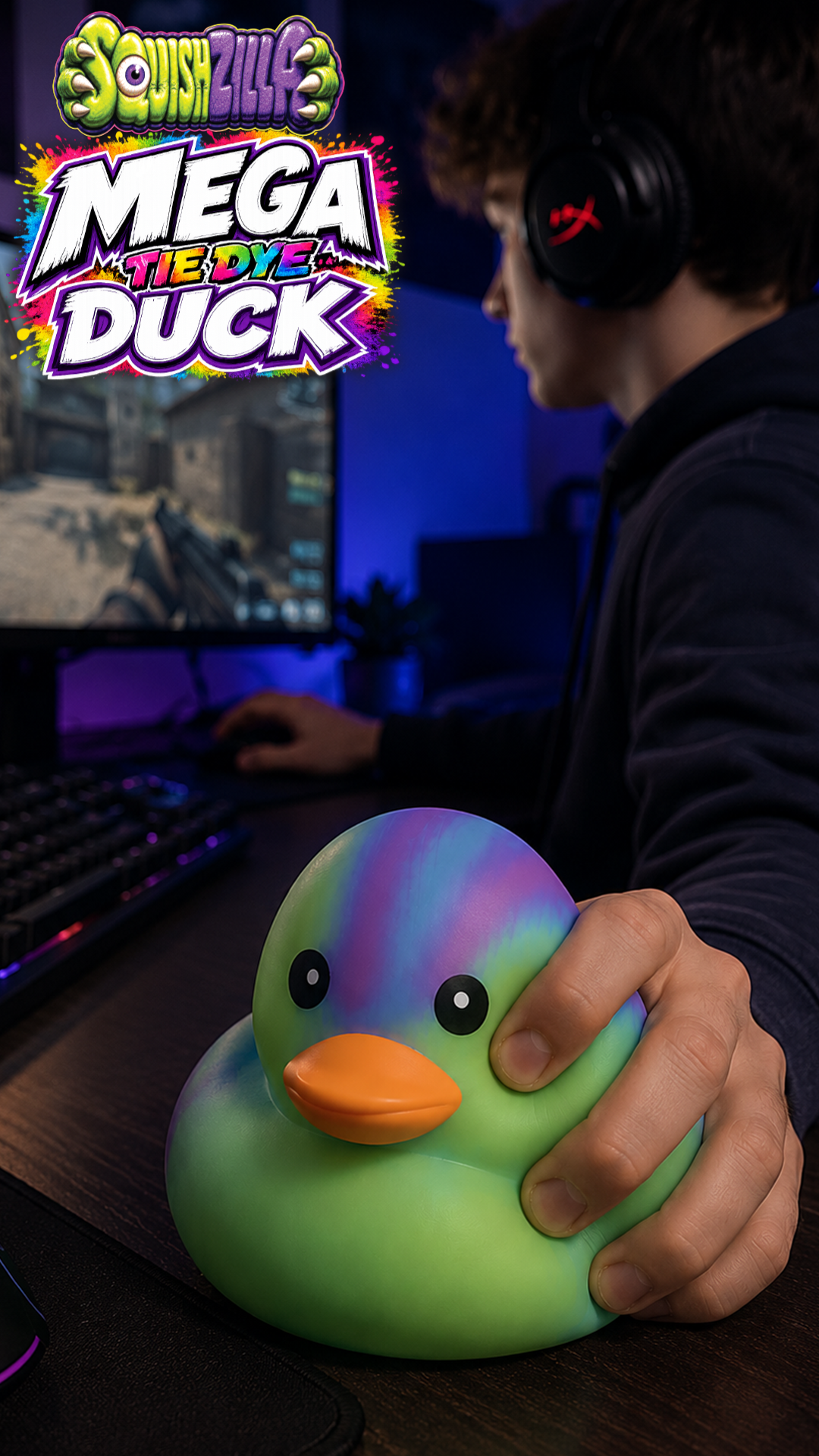 Fun Doh MEGA 5" Squishy Tie Dye Duck Toy Variety - 8/Display: Wholesale Price