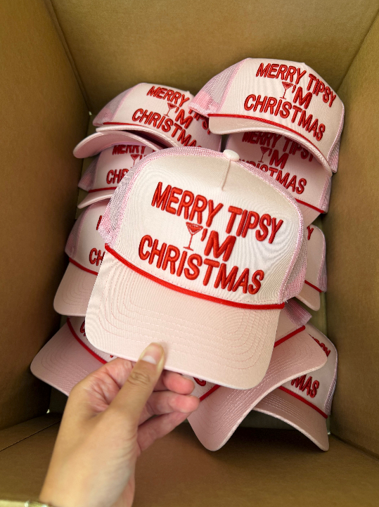Merry Tipsy I'm Christmas - Pink Trucker Hat