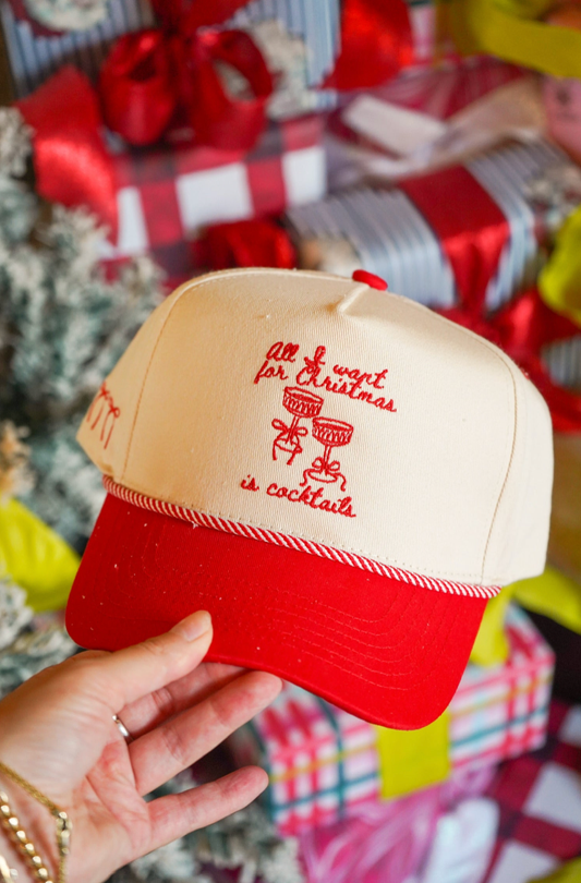 All I Want for Christmas is Cocktails - Red Vintage Trucker