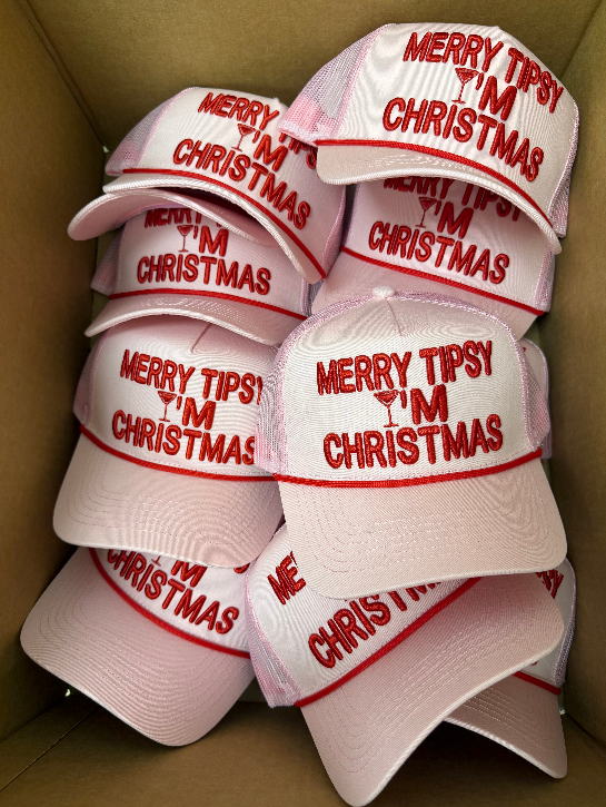 Merry Tipsy I'm Christmas - Pink Trucker Hat