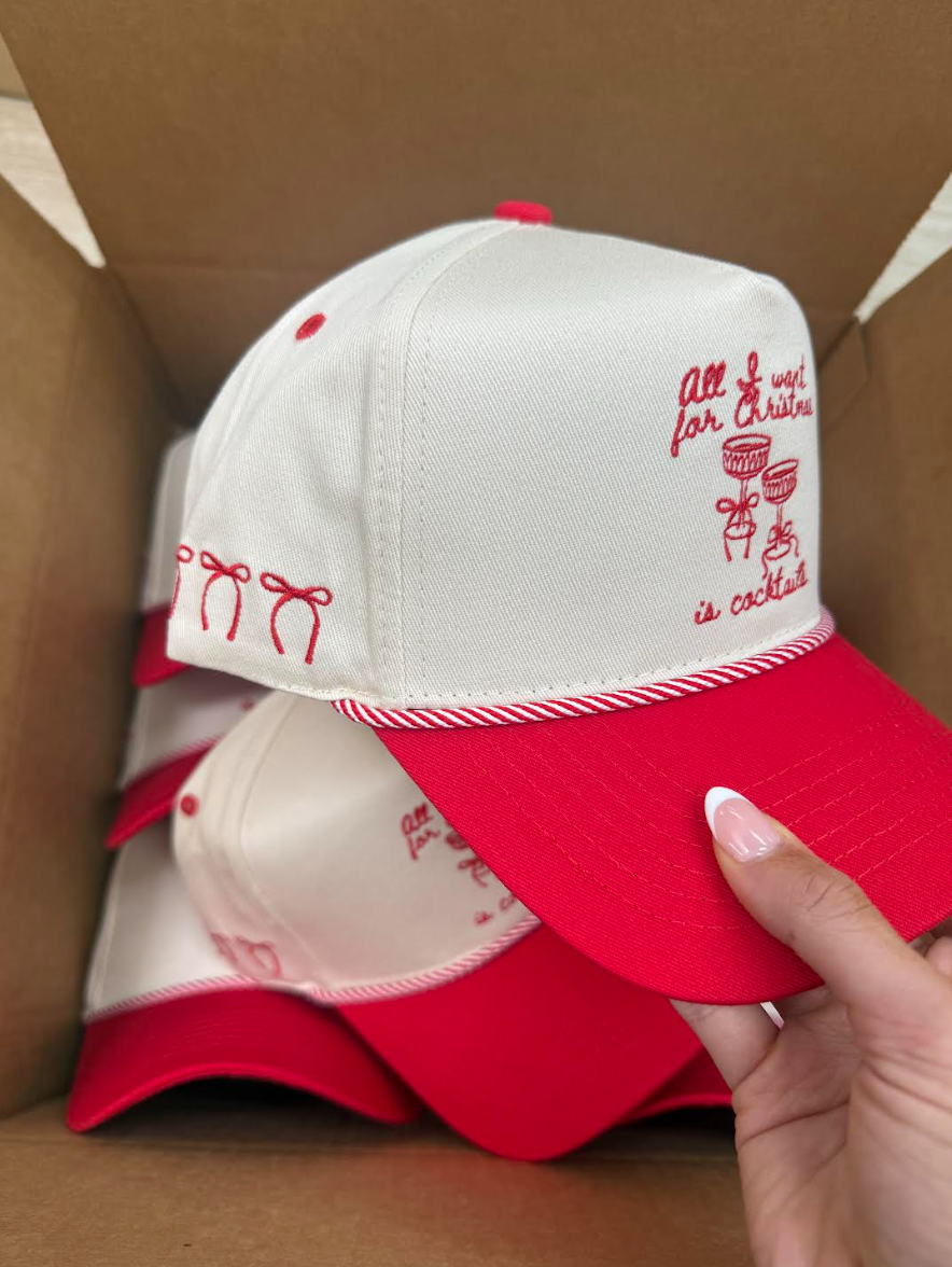 All I Want for Christmas is Cocktails - Red Vintage Trucker
