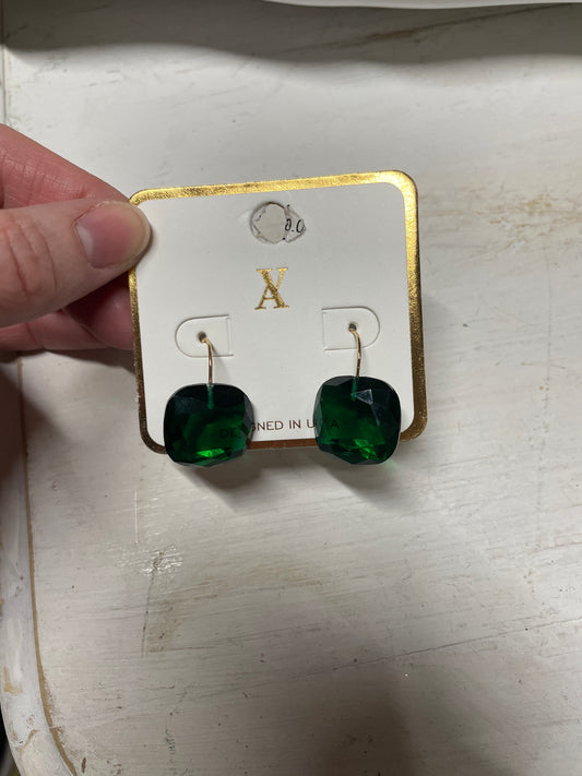 Green and Gold Dangle Earring