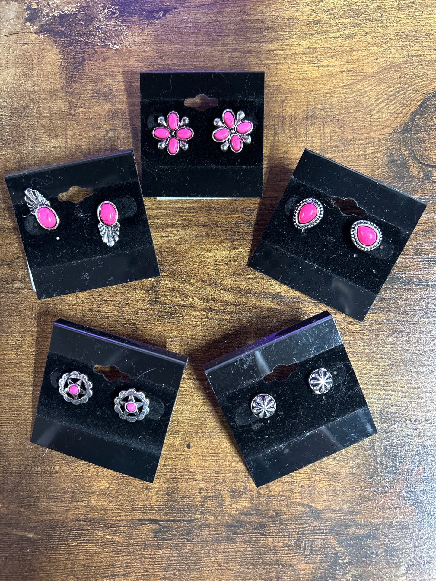 Silver and Pink Earrings