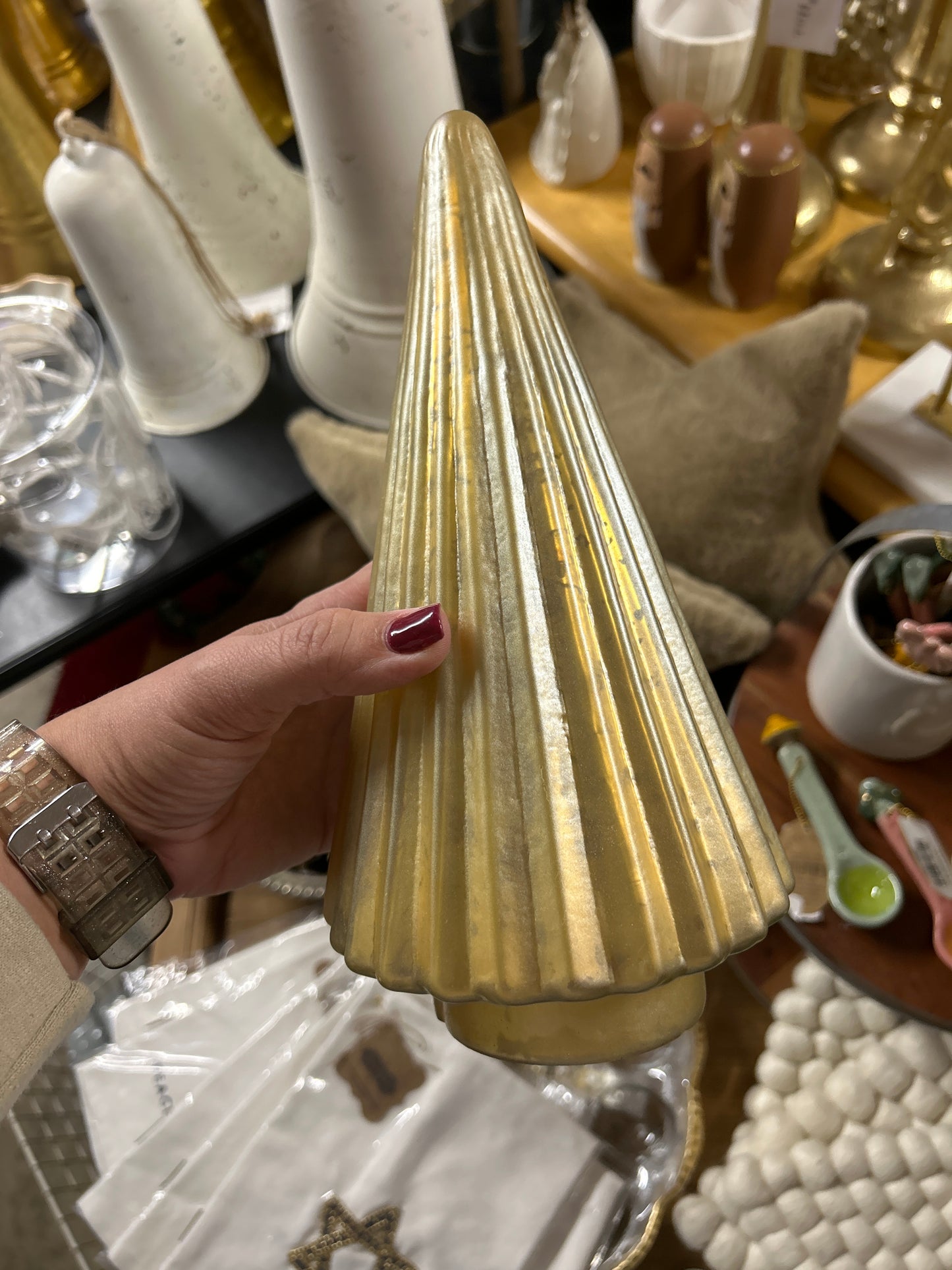 Fluted Mercury Glass Tree - Champagne