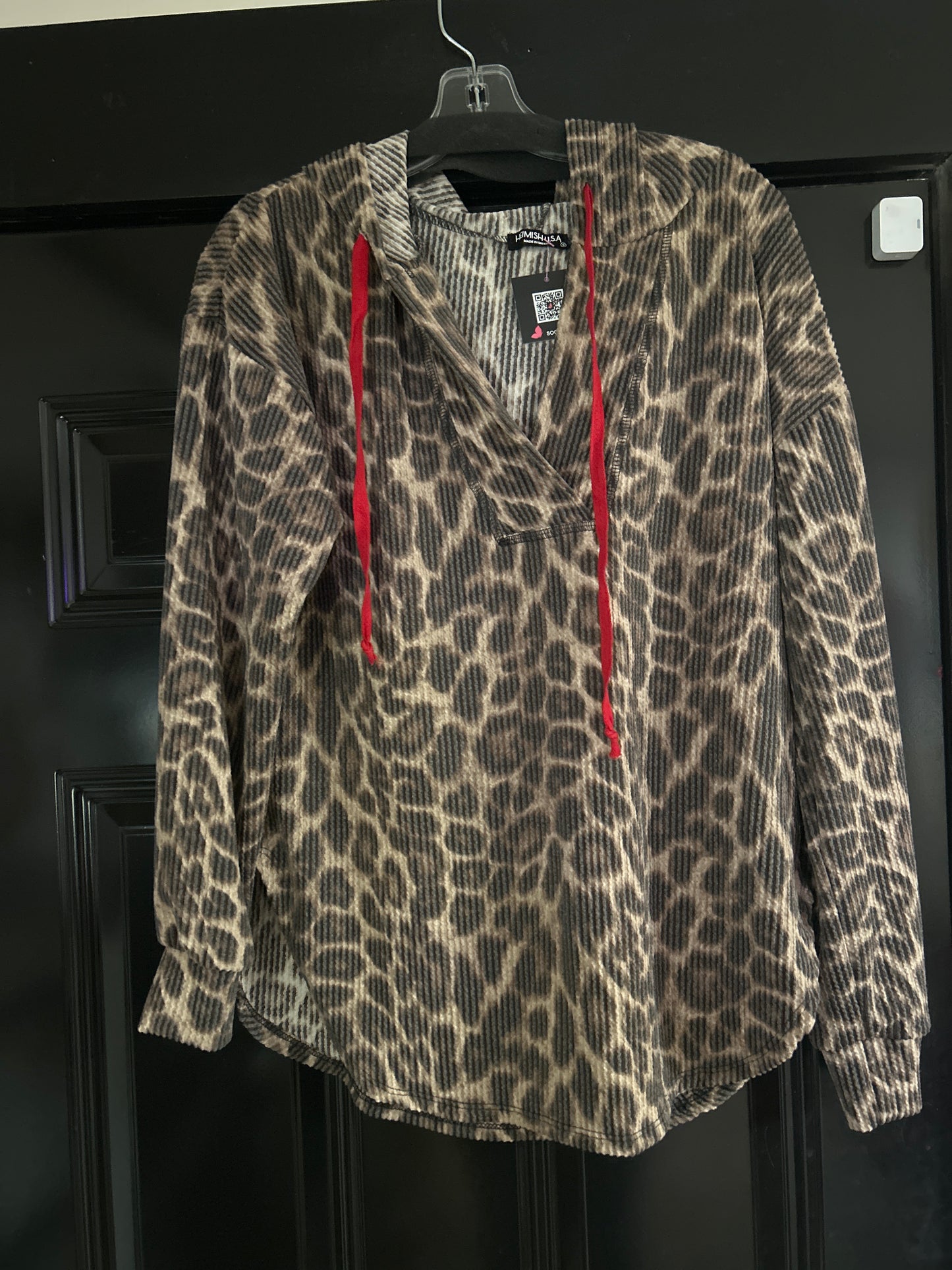 Leopard and Red Shirt